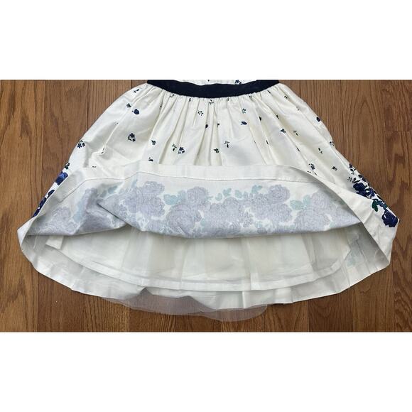 Janie And Jack Party Blue Floral Dress Size 4 velvet trim tulle EUC - Picture 4 of 10